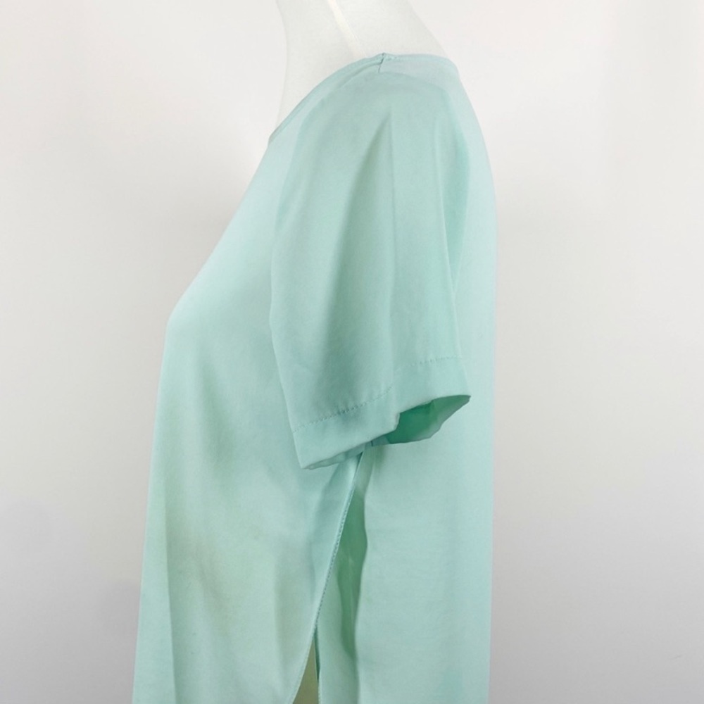 Topshop Blouse Short Sleeves Green Size 2 - Picture 6 of 9
